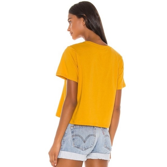 NWT MINKPINK Taco Week Cropped Tee in Mustard - Picture 2 of 4